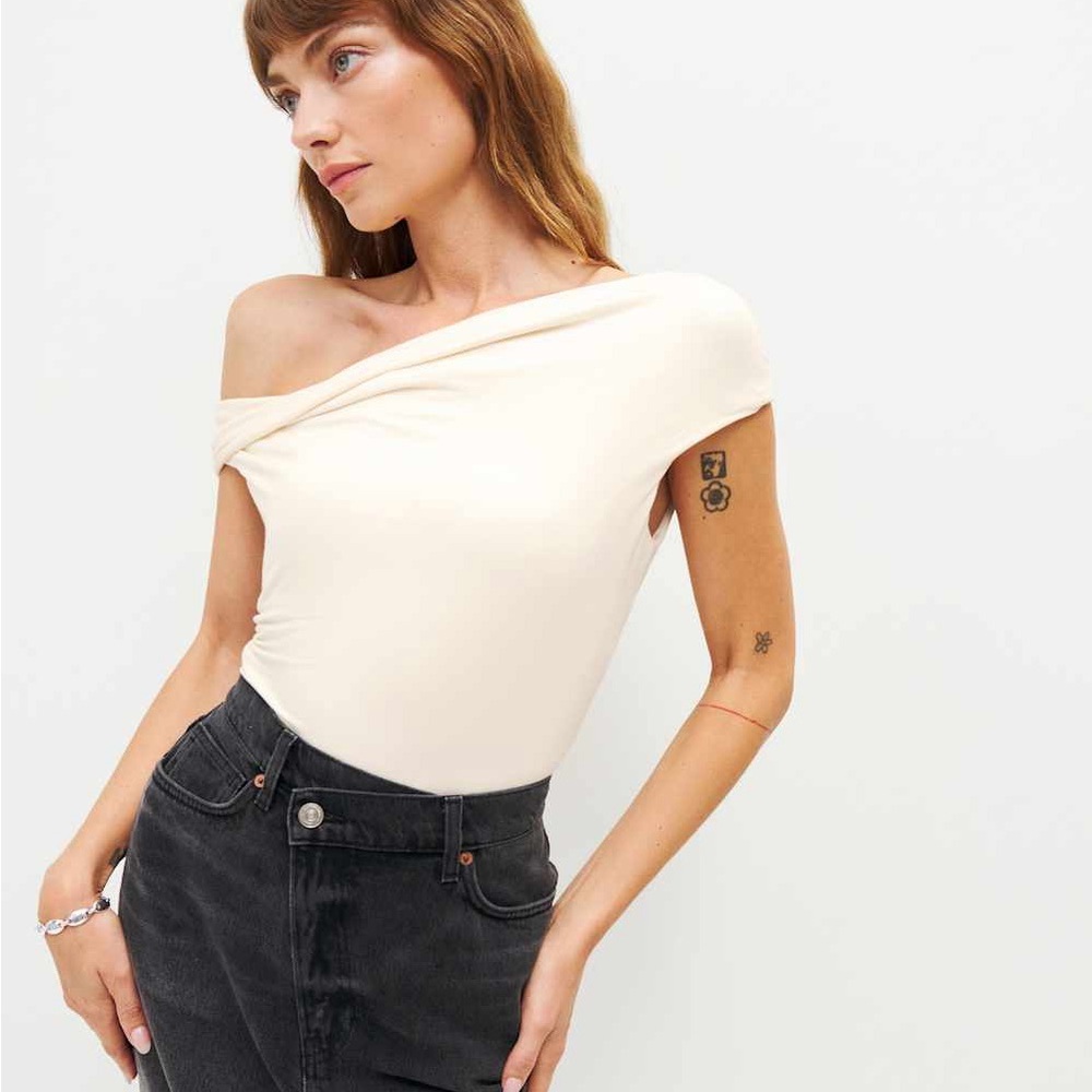 Reformation Cello Knit Top in Cream